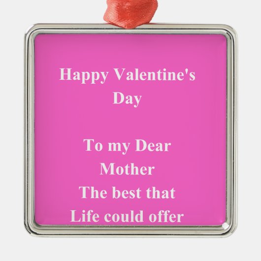 Valentinstag Silbernes Ornament (Vorne)