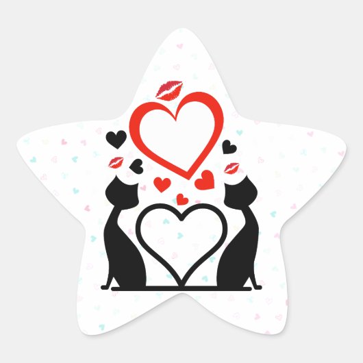 Valentinstag sind Pew Pew Stern-Aufkleber (Vorderseite)