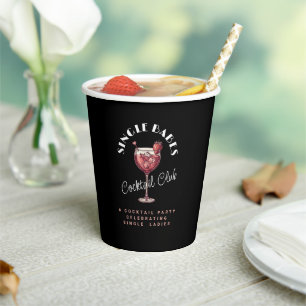 Valentinstag Single Babes Schwarze Cocktail Mädche Pappbecher