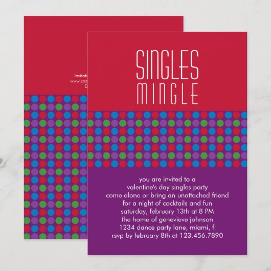 Valentinstag Single Party Einladung (Vorne/Hinten)