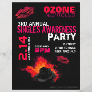 Valentinstag-Singles-Awareness-Party Flyer
