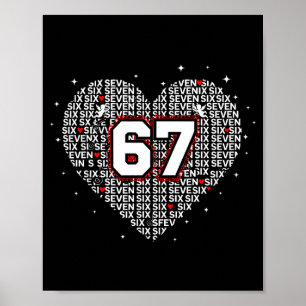 Valentinstag Six Seven 67 Meme 6 7 Herz Jungen Gi Poster