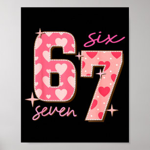 Valentinstag Six Seven 67 Meme 6 7 Herz Jungen Gi Poster