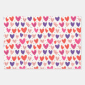 Valentinstag Skandinavien Herz Geschenkpapier Set (Vorderseite 3)