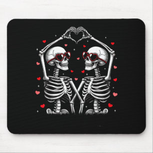 Valentinstag Skelett Hand Herz lustig passend Mousepad