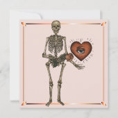 Valentinstag Skelett Herzschlag Feiertagskarte (Vorderseite)