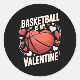 Valentinstag Sketch Herzdesign für Sportliebhaber Runder Aufkleber