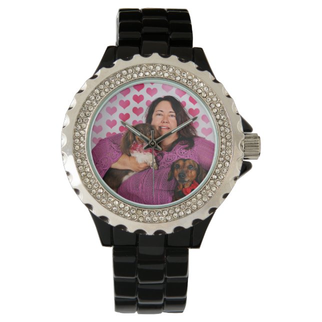 Valentinstag - Skippy & Zelda - Dackeln Armbanduhr (Vorderseite)
