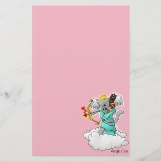 Valentinstag Smokey Gray Cupid Cat Briefpapier