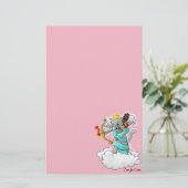 Valentinstag Smokey Gray Cupid Cat Briefpapier (Stehend Vorderseite)