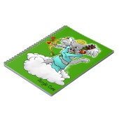 Valentinstag Smokey Gray Cupid Cat Notizblock (Linke Seite)