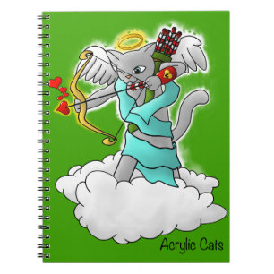 Valentinstag Smokey Gray Cupid Cat Notizblock