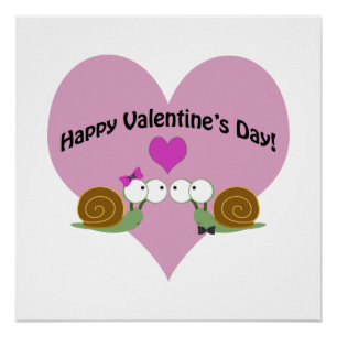 Valentinstag Snails Poster