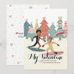Valentinstag-Snowboardkarte Feiertagskarte