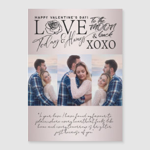 Valentinstag Soft Blush Foto Collage Magnetkarte