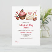 Valentinstag Soirée Einladung (Stehend Vorderseite)