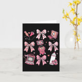 Valentinstag Sonographin Nurse Coquette Bow Hear Karte (Gelbe Blume)