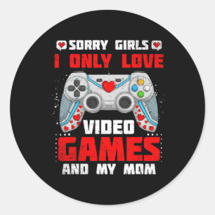 Valentinstag Sorry Mädchen Ich Liebe Nur Videospie Runder Aufkleber