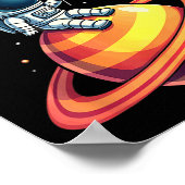 Valentinstag Space Astronaut Herzballon Poster (Ecke)