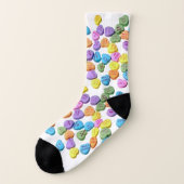 Valentinstag Spaß Candy Hearts farbenfroh Socken (Links - Außen)