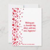 Valentinstag Spaß Red Confetti Herzen Mitteilungskarte (Rückseite)
