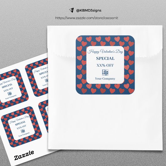 Valentinstag Special Herzklettern Marketing Quadratischer Aufkleber