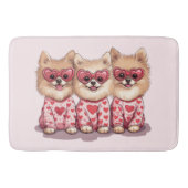 Valentinstag Spitz Hunde Badematte (Vorderseite)