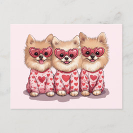 Valentinstag Spitz Hunde Feiertagspostkarte