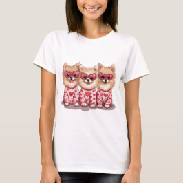 Valentinstag Spitz Hunde T-Shirt
