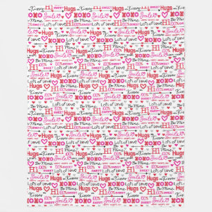 Valentinstag-Sprüche Wortcollage Fleecedecke
