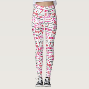 Valentinstag-Sprüche Wortcollage Leggings