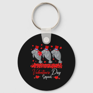 Valentinstag-Squad Drei süße Manatees Zoo Anim Schlüsselanhänger