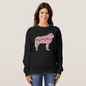 Valentinstag St Bernard Hearts Welpe Dog Lover Sweatshirt (Vorne ganz)