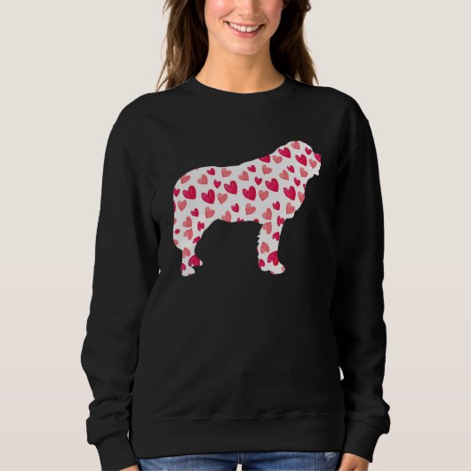 Valentinstag St Bernard Hearts Welpe Dog Lover Sweatshirt (Vorderseite)