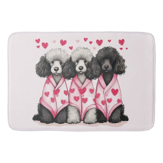 Valentinstag Standard Poodle Hunde Badematte (Vorderseite)