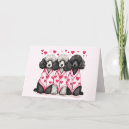 Valentinstag Standard Poodle Hunde Feiertagskarte