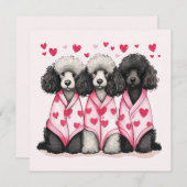 Valentinstag Standard Poodle Hunde Feiertagskarte (Vorne/Hinten)