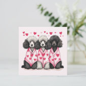 Valentinstag Standard Poodle Hunde Feiertagskarte (Stehend Vorderseite)