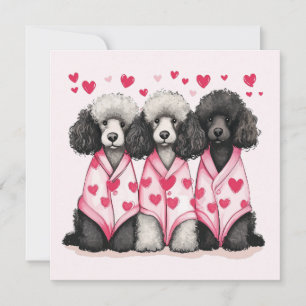Valentinstag Standard Poodle Hunde Feiertagskarte