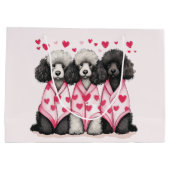 Valentinstag Standard Poodle Hunde Große Geschenktüte (Rückseite)