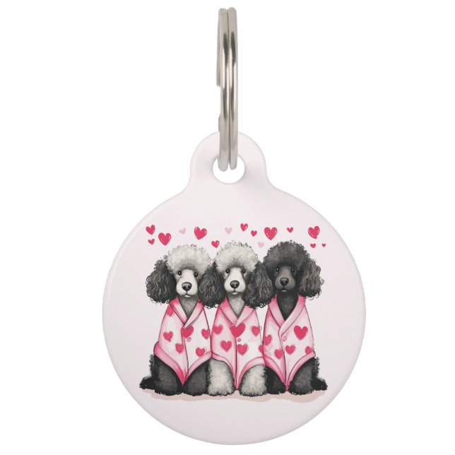 Valentinstag Standard Poodle Hunde Haustiermarke (Vorderseite)