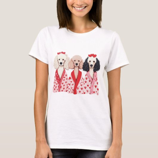 Valentinstag Standard Poodle Hunde T-Shirt (Vorderseite)