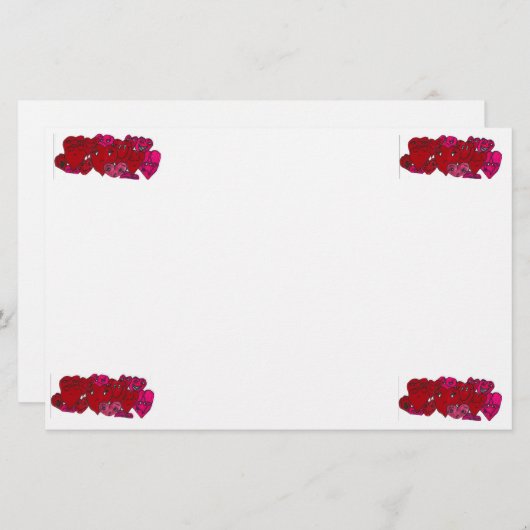 VALENTINSTAG stationär Briefpapier (Vorne/Hinten)