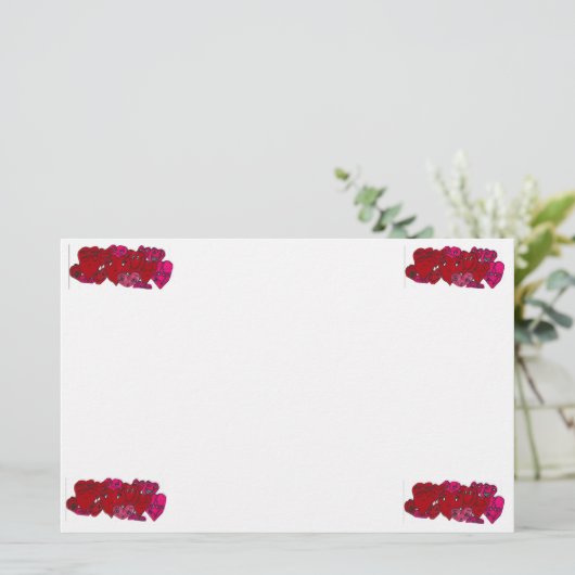 VALENTINSTAG stationär Briefpapier (Stehend Vorderseite)