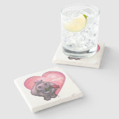 Valentinstag Steinuntersetzer (Seitenansicht)