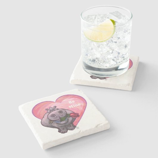 Valentinstag Steinuntersetzer (Seitenansicht)