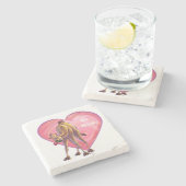 Valentinstag Steinuntersetzer (Seitenansicht)