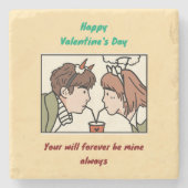 Valentinstag Steinuntersetzer (Vorderseite)