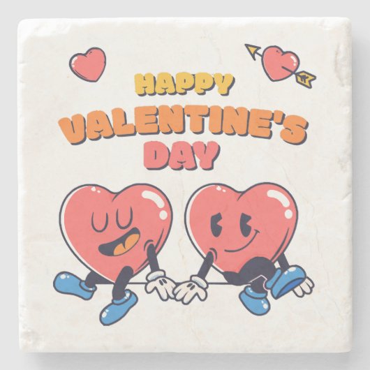 Valentinstag Steinuntersetzer (Vorderseite)