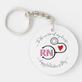 Valentinstag Stethoskop rosa RN Schlüsselanhänger (Vorderseite)